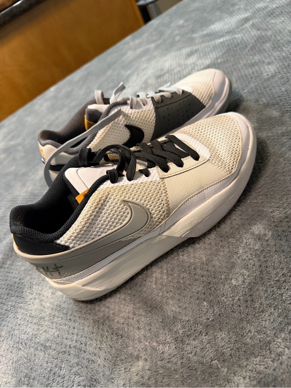 Ja Morant Day 1 Nike Low-Top Sneakers in White, Gray & Black